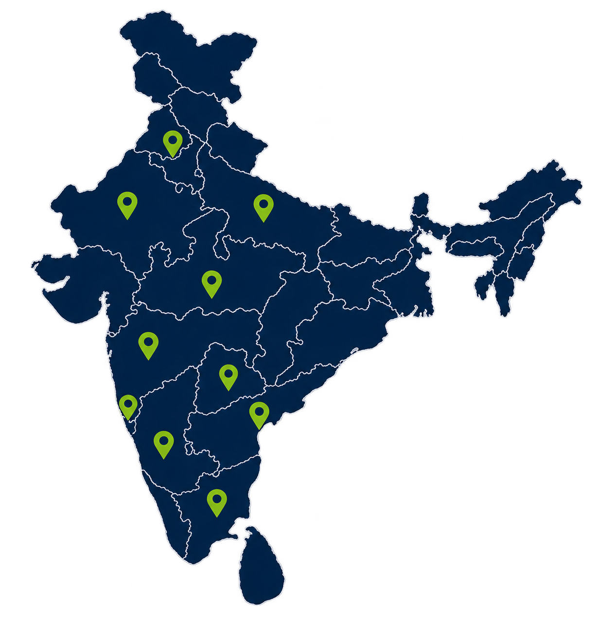 States we serve across India